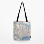 Flat road map of the united states of america 1951 Tote Bag Gallery Image 2