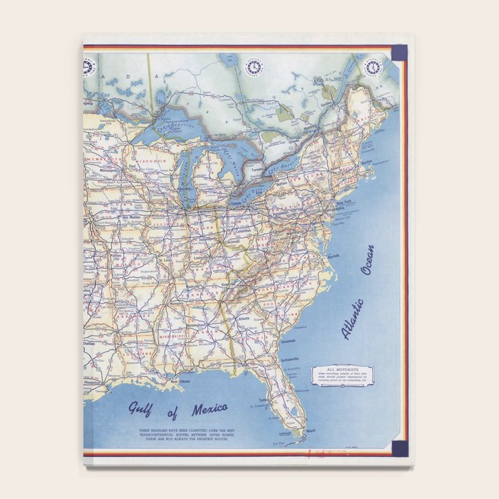 Flat road map of the united states of america 1951 Notebook Gallery Image 4