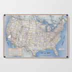 Flat road map of the united states of america 1951 Cutting Board Gallery Image 1