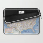 Flat road map of the united states of america 1951 Laptop Sleeve Gallery Image 2