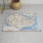 Flat road map of the united states of america 1951 Rug Gallery Image 1