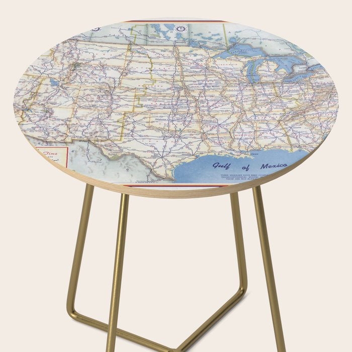 Flat road map of the united states of america 1951 Side Table Gallery Image 2