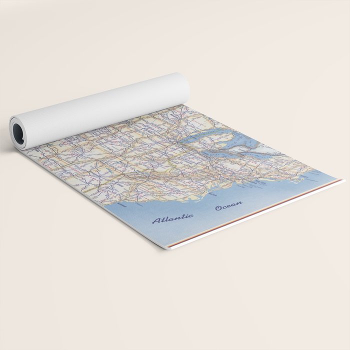 Flat road map of the united states of america 1951 Yoga Mat Gallery Image 2