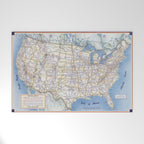 Flat road map of the united states of america 1951 Welcome Mat Gallery Image 1