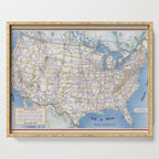 Flat road map of the united states of america 1951 Serving Tray Gallery Image 1