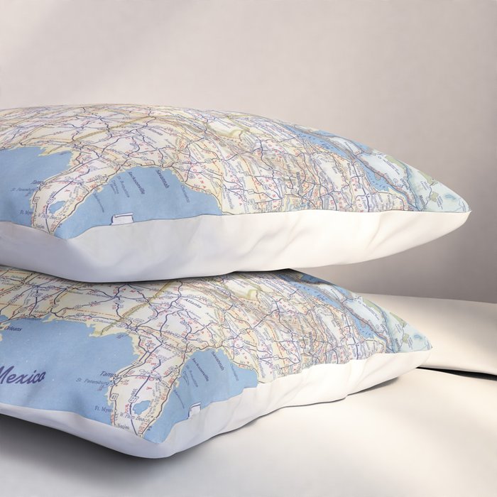 Flat road map of the united states of america 1951 Pillow Sham Gallery Image 3