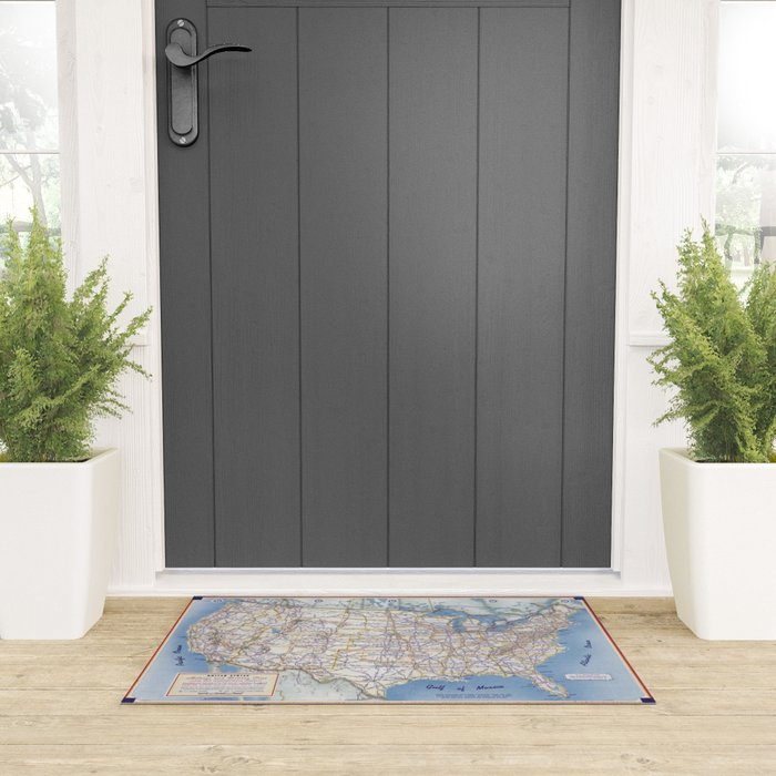 Flat road map of the united states of america 1951 Welcome Mat Gallery Image 3