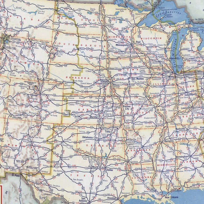 Flat road map of the united states of america 1951 Coffee Mug Gallery Image 2