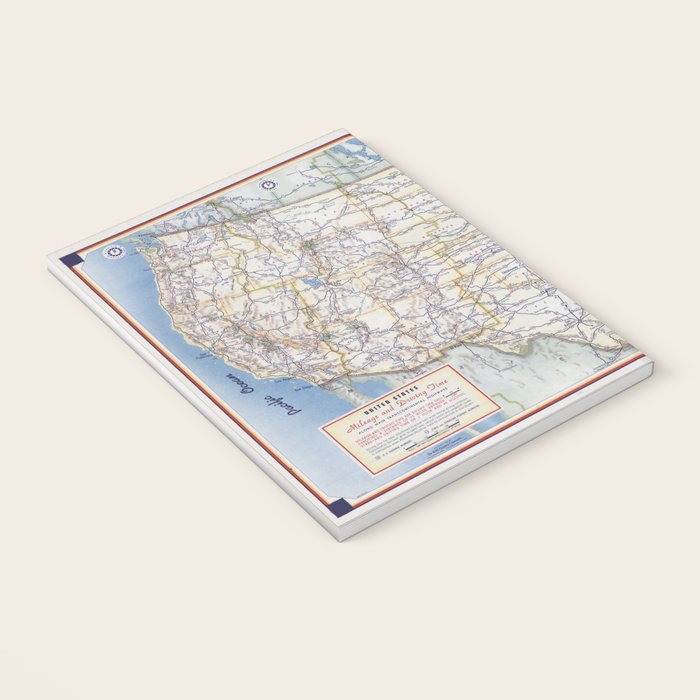 Flat road map of the united states of america 1951 Notebook Gallery Image 3