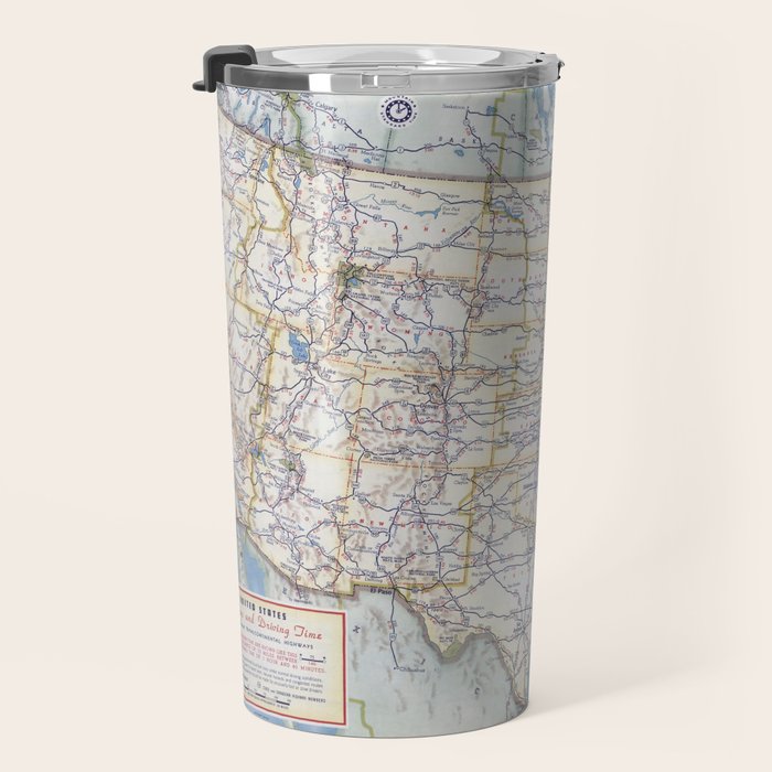 Flat road map of the united states of america 1951 Travel Mug Gallery Image 3