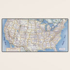 Flat road map of the united states of america 1951 Desk Mat Gallery Image 3