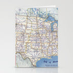 Flat road map of the united states of america 1951 Stationery Card Gallery Image 2