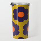 Tivoli Flowers Retro Floral Pattern Avocado Lime Blue Orange Travel Mug Gallery Image 3