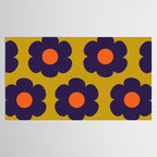 Tivoli Flowers Retro Floral Pattern Avocado Lime Blue Orange Tablecloth Gallery Image 2