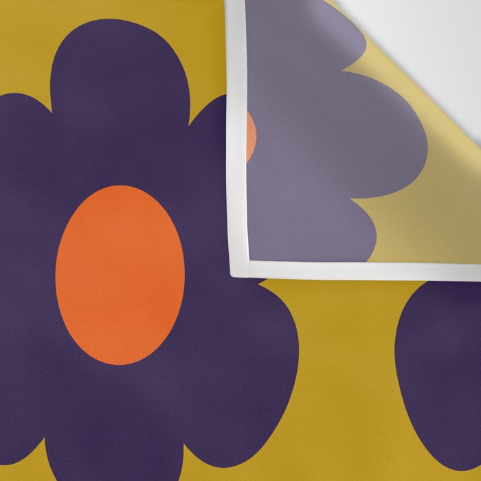 Tivoli Flowers Retro Floral Pattern Avocado Lime Blue Orange Wall Tapestry Gallery Image 3