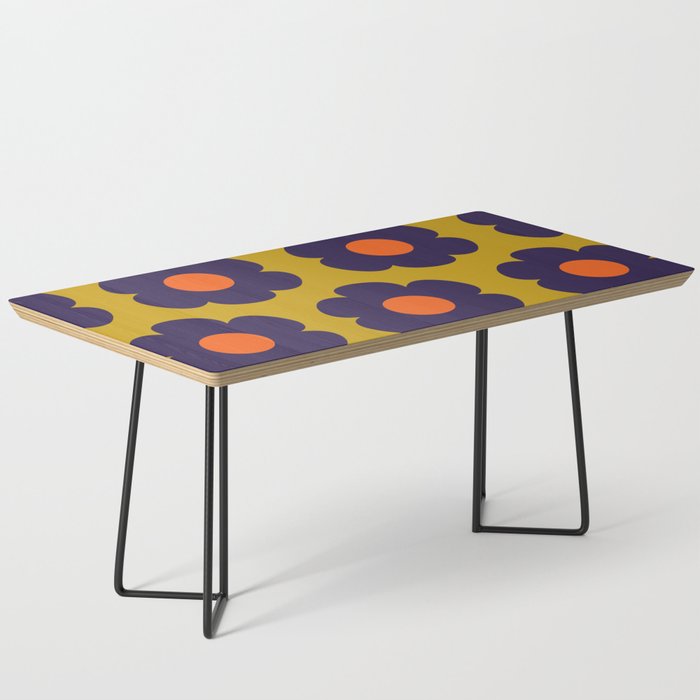 Tivoli Flowers Retro Floral Pattern Avocado Lime Blue Orange Coffee Table Gallery Image 1