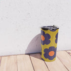 Tivoli Flowers Retro Floral Pattern Avocado Lime Blue Orange Travel Mug Gallery Image 4