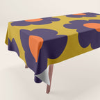 Tivoli Flowers Retro Floral Pattern Avocado Lime Blue Orange Tablecloth Gallery Image 1