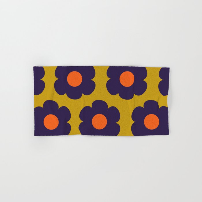 Tivoli Flowers Retro Floral Pattern Avocado Lime Blue Orange Bath Towel Gallery Image 1