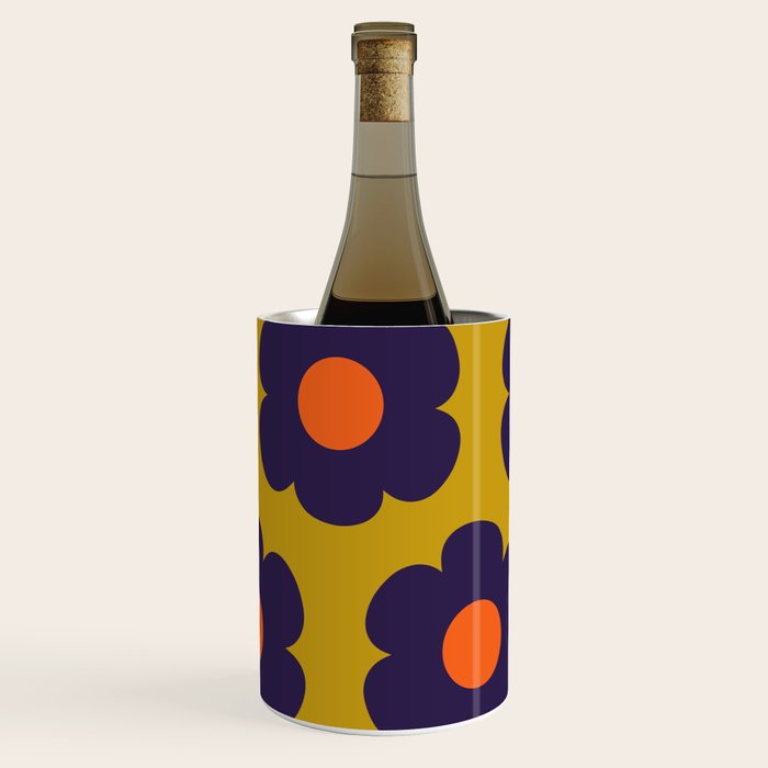 Tivoli Flowers Retro Floral Pattern Avocado Lime Blue Orange Wine Chiller Gallery Image 3