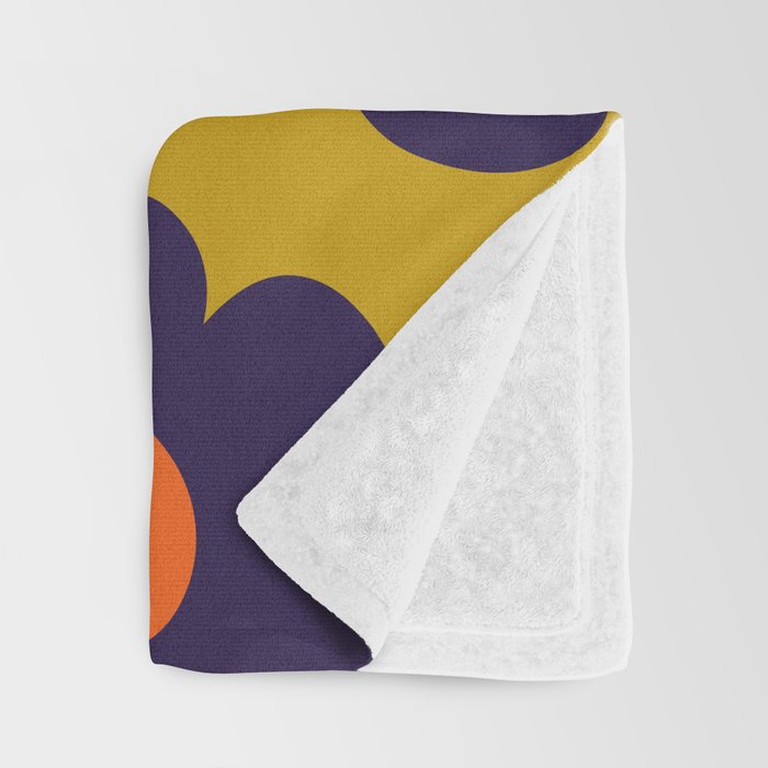 Tivoli Flowers Retro Floral Pattern Avocado Lime Blue Orange Throw Blanket Gallery Image 3