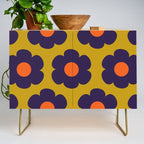 Tivoli Flowers Retro Floral Pattern Avocado Lime Blue Orange Credenza Gallery Image 1