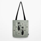 Mid Century Meow Retro Atomic Cats - Gray Tote Bag Gallery Image 2
