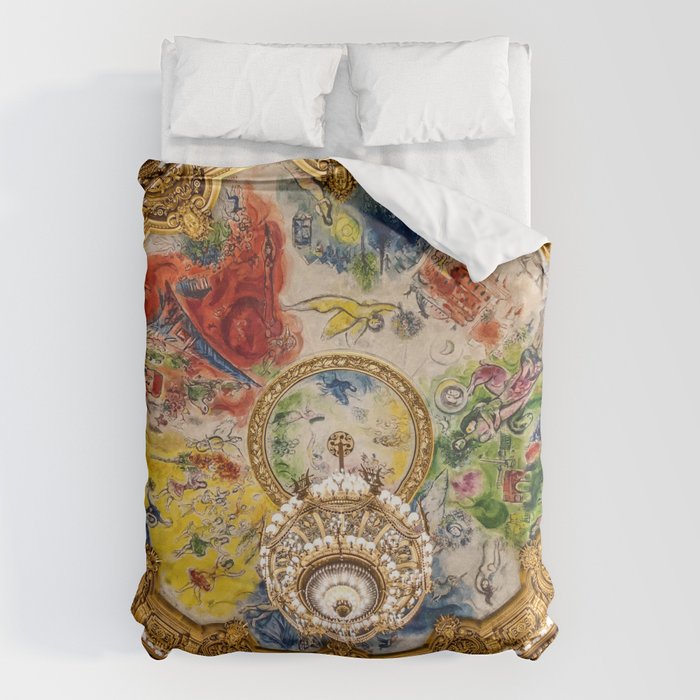 Ceiling Mural of the Palais Garnier Opera House, Paris, France color photograph - photography by  Marc Chagall  Duvet Cover Gallery Image 6