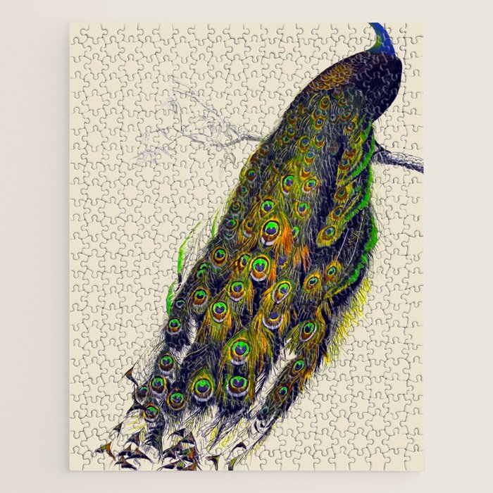 Vintage Peacock Jigsaw Puzzle Gallery Image 1