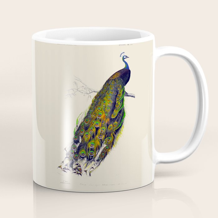 Vintage Peacock Coffee Mug Gallery Image 1
