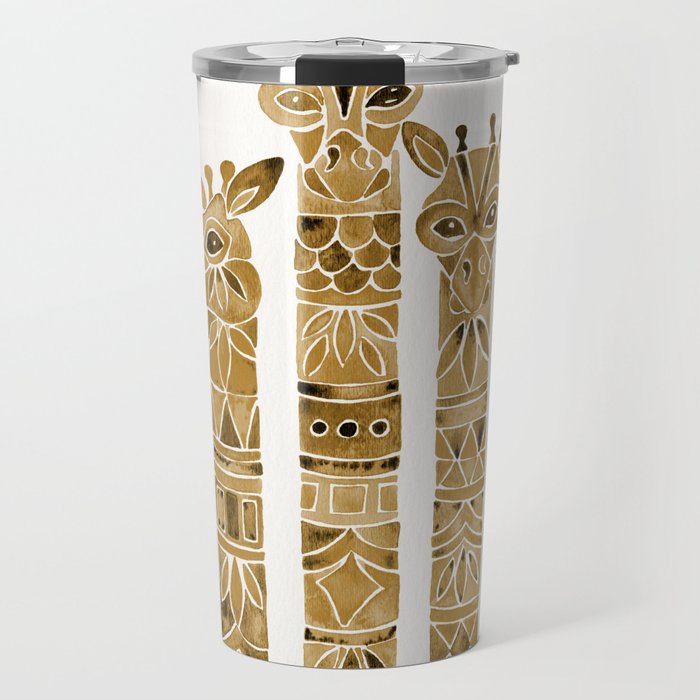 Giraffes - Sepia Palette Travel Mug Gallery Image 1