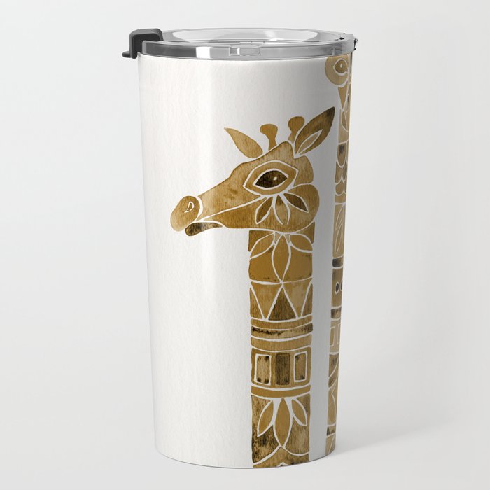 Giraffes - Sepia Palette Travel Mug Gallery Image 3