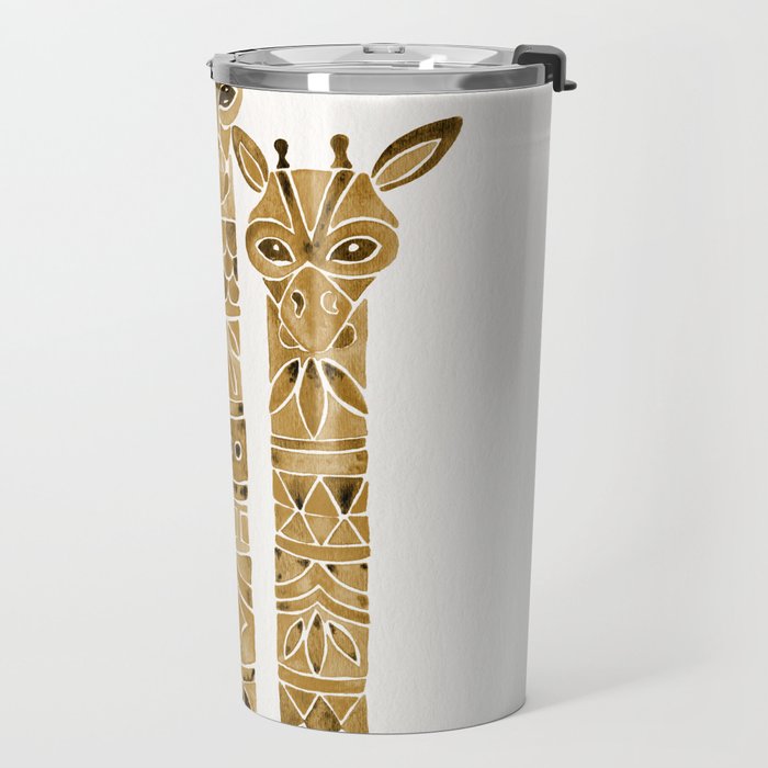 Giraffes - Sepia Palette Travel Mug Gallery Image 2