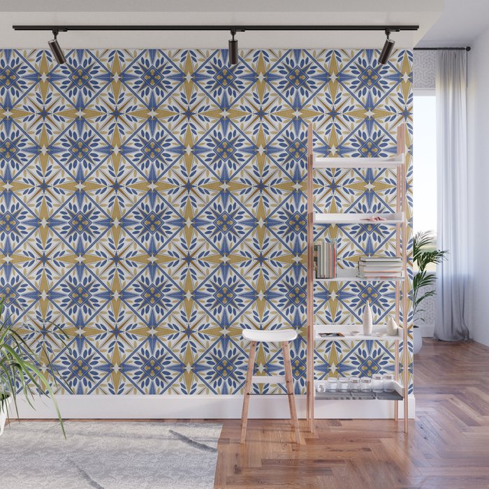 Geometric modern tile B Wall Mural Gallery Image 1