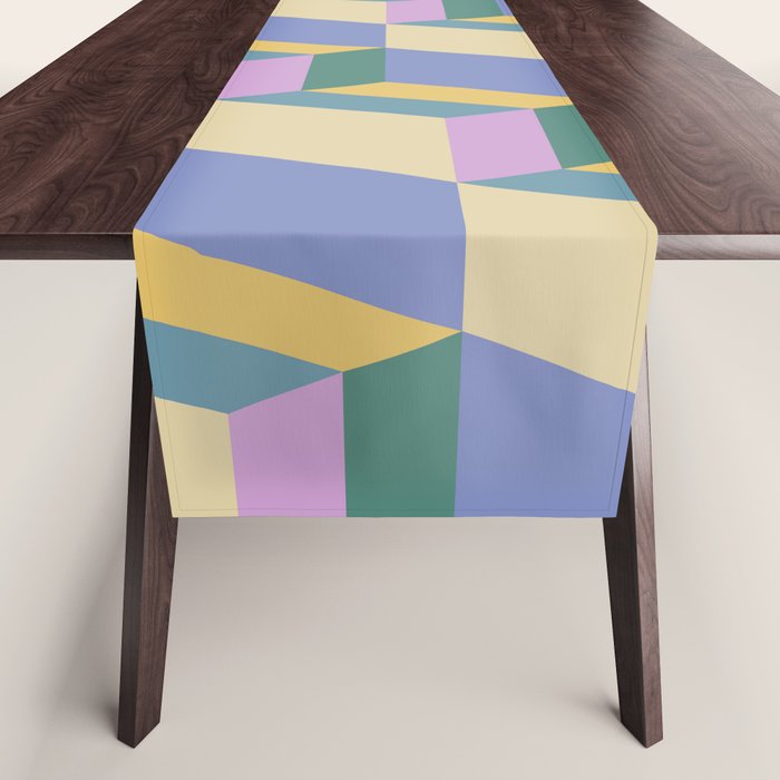 Cuboid Geometric Abstract Shapes Pattern XVI Table Runner Gallery Image 1