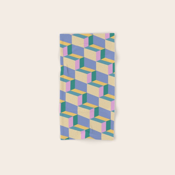 Cuboid Geometric Abstract Shapes Pattern XVI Bath Towel Gallery Image 1