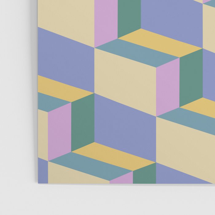 Cuboid Geometric Abstract Shapes Pattern XVI Poster Gallery Image 3