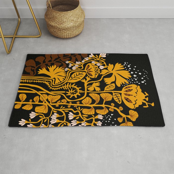 Stockholm garden autumn night Rug Gallery Image 1
