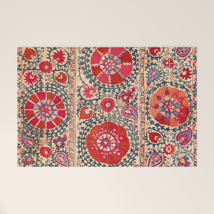 Samarkand Suzani Southwest Uzbekistan Embroidery Welcome Mat Gallery Image 1