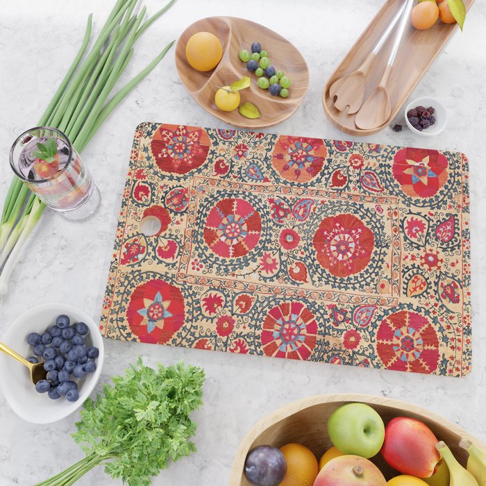 Samarkand Suzani Southwest Uzbekistan Embroidery Cutting Board Gallery Image 2