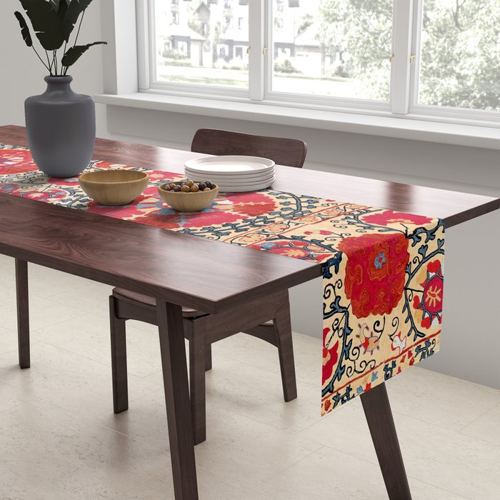 Samarkand Suzani Southwest Uzbekistan Embroidery Table Runner Gallery Image 2