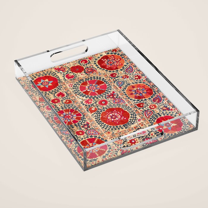 Samarkand Suzani Southwest Uzbekistan Embroidery Acrylic Tray Gallery Image 1