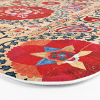 Samarkand Suzani Southwest Uzbekistan Embroidery Bath Mat Gallery Image 3