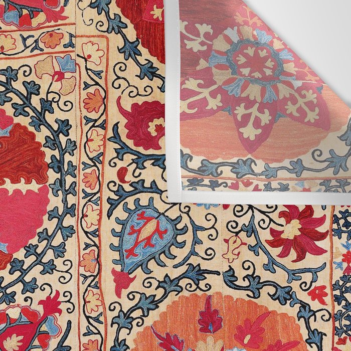 Samarkand Suzani Southwest Uzbekistan Embroidery Wall Tapestry Gallery Image 3