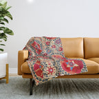 Samarkand Suzani Southwest Uzbekistan Embroidery Throw Blanket Gallery Image 1