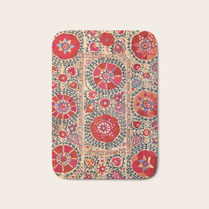 Samarkand Suzani Southwest Uzbekistan Embroidery Bath Mat Gallery Image 1