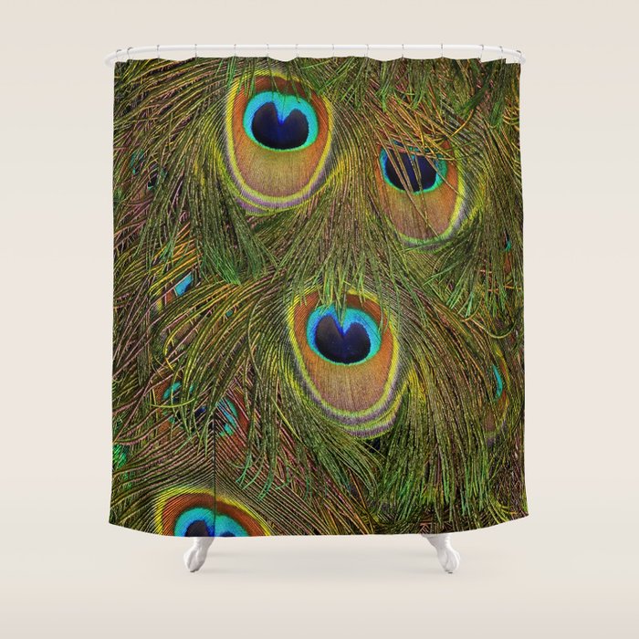	peacock feathers Shower Curtain Gallery Image 1