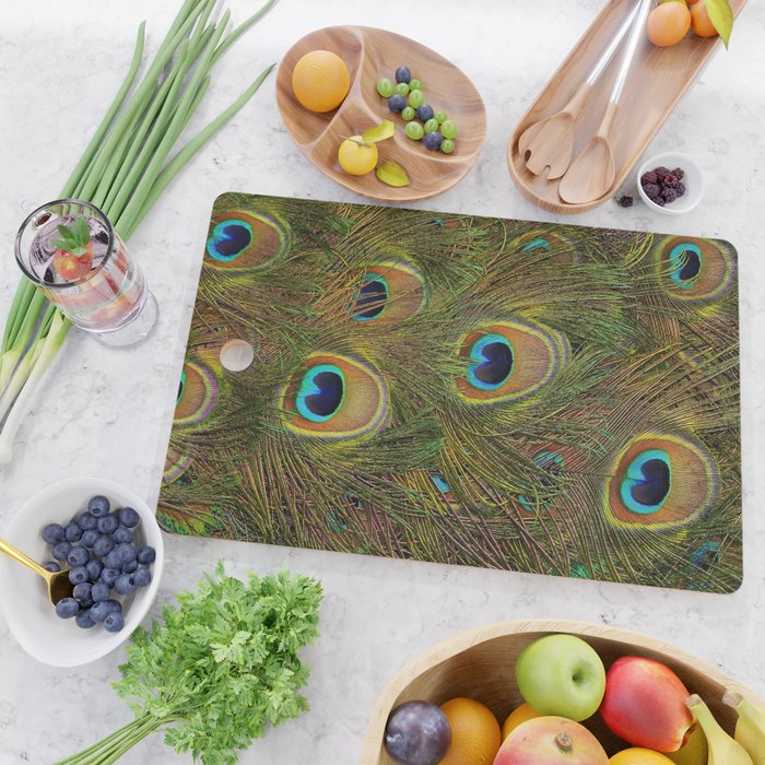 	peacock feathers Cutting Board Gallery Image 2