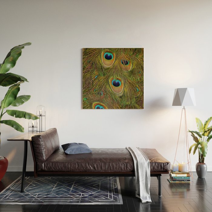 	peacock feathers Wood Wall Art Gallery Image 2