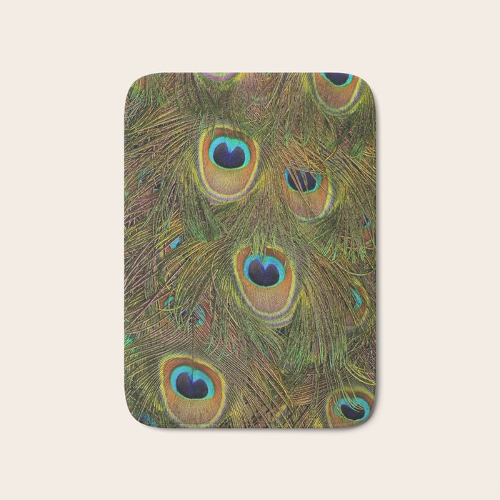 	peacock feathers Bath Mat Gallery Image 1